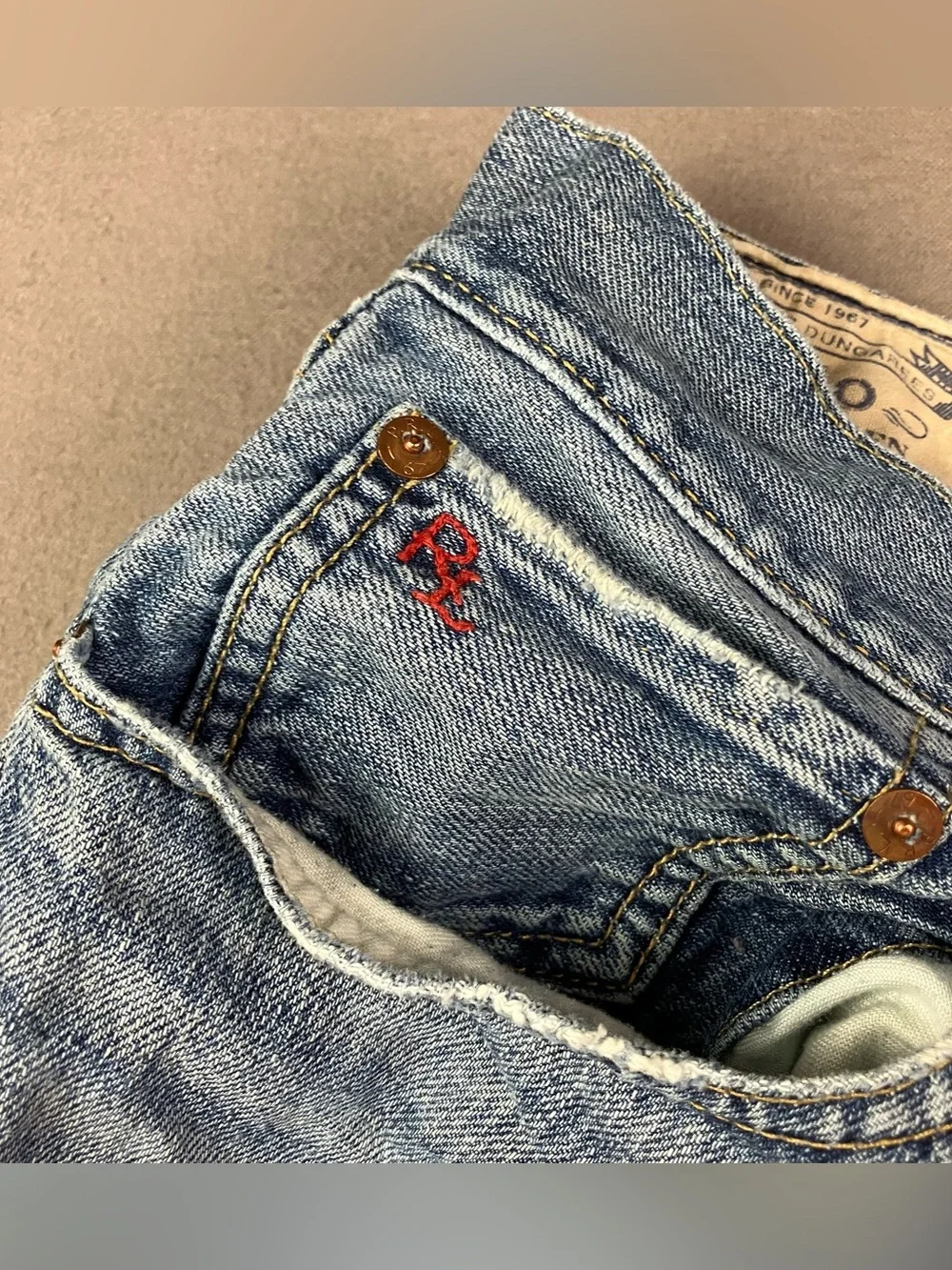 Polo Ralph Lauren Men’s Jeans Size 32x36 Slim Straight Light Blue Wash Denim. In